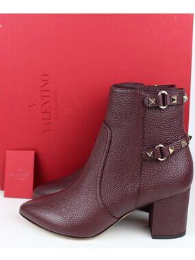 NEW Valentino Garavani Rockstud Leather Booties